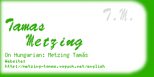 tamas metzing business card