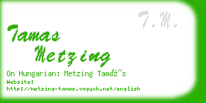 tamas metzing business card